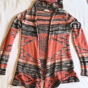 Girls flowy cardigan sweater Aztec print